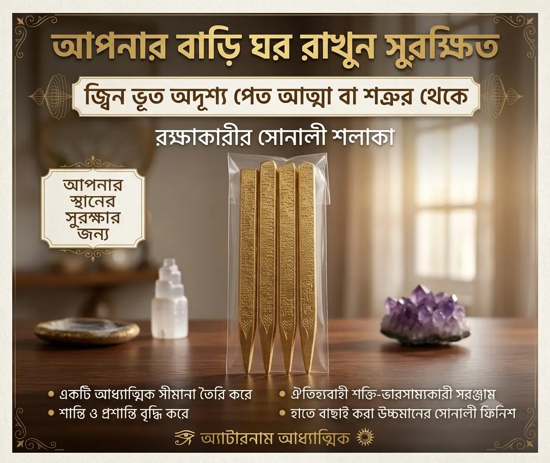 ঘর ও বাড়ি বন্ধনের পিতলের খোদাই করা নকশাদার গজাল (৪ পিসের সেট) – জিন-ভূত ও অপশক্তির হাত থেকে সুরক্ষার জন্য